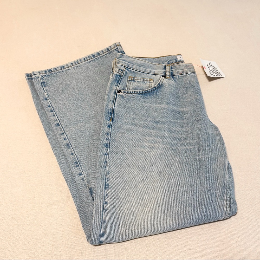 Topshop Low Rise Wide Leg Jeans